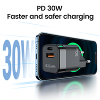 Chargeur rapide USB C 30W Adaptateur mural à charge rapide PD Chargeur premium à prix d'usine OEM