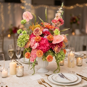 Centrotavola Floreale per Matrimoni 2027, Stile Popolare, Sfere di Fiori Vivaci e Colorate per Decorazioni Nuziali - Product Image 2