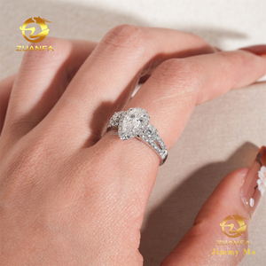 <span class=keywords><strong>Bague</strong></span> de <span class=keywords><strong>fiançailles</strong></span> en <span class=keywords><strong>or</strong></span> <span class=keywords><strong>blanc</strong></span> 14 carats sur mesure, certifiée IGI, pour femme, magnifique, avec un diamant de laboratoire de 1 carat en forme de poire - Product Image 6