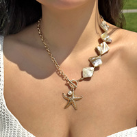 Vente chaude irrégulière géométrique coquillages étoile perle pendentif collier états-unis été vacances Style collier pour les femmes