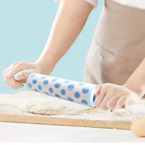 Wholesale Large Silicone <b>Rolling</b> Pin Baking <b>Tools</b> Color Printing Flower Kitchen <b>Tools</b> with Wooden Handle - Product Image 3