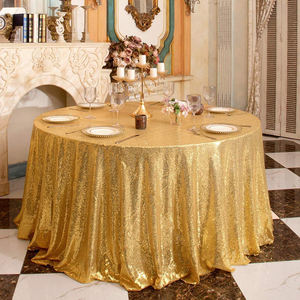 Mantel DE BODA redondo de Navidad de lujo al por mayor mantel de Navidad de ganchillo con lentejuelas - Product Image 3