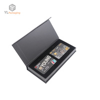 Boîte rigide noire personnalisée en gros avec insert et fermeture magnétique pour emballage cadeau de carte de crédit VIP