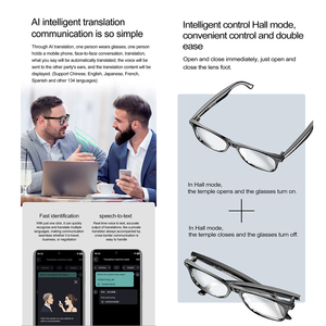 Gafas inteligentes personalizadas ODM AI <span class=keywords><strong>con</strong></span> traducción de vídeo en tiempo Real <span class=keywords><strong>sonido</strong></span> HIFI IP67 resistente al agua 170mAh batería precio al por mayor - Product Image 6