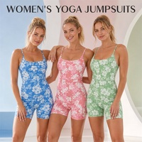 Combinaison de sport une pièce en nylon recyclé certifié GRS (87 % nylon, 13 % élasthanne) à séchage rapide et anti-humidité pour la gym et le yoga, style Hawaï