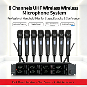 ระบบไมโครโฟนไร้สาย UHF รุ่น DA-8028 8CH, ไมโครโฟนมือถือ 8 ตัว, สัญญาณเสถียรป้องกันการรบกวน สำหรับคาราโอเกะ เวที งานแต่งงาน โบสถ์ และงานประชุม - Product Image 1
