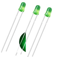 5.0x8.7mm Sudut Pandang 15 Derajat Bercahaya Tinggi 0.06W Dioda LED 7 Warna Hijau Bulat Lensa 2-Pin DIP Umur Pakai 50000 Jam 20mA