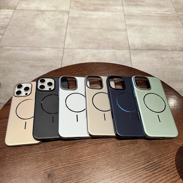 UltraThin Slim Phone Case for iPhone 11 12 13 14 15 16 Pro Max 16E Wireless Charging Magnetic Plating Metallic Style PC Cover