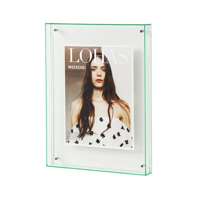 Light luxury clear acrylic magnetic photo frame home decoration acrylic photo frame