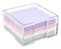 Support de notes adhésives autoportant en acrylique transparent personnalisé et distributeur de bloc-notes pour dortoir et bureau – Organisateur de bureau mignon