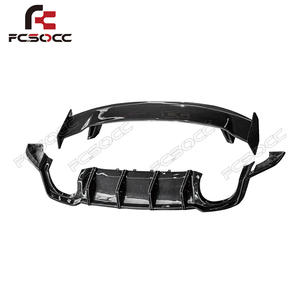 Pour Audi TT TTRS TTS 2015-2019 mise à niveau en Fiber de carbone YR Style Kit de carrosserie lèvre avant jupe latérale diffuseur arrière becquet pièces de carrosserie - Product Image 3