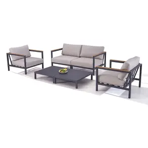 Modern Cheap Sectional Outdoor Couch Furniture Outside Garden Patio Aluminum Conversation Sofa Set