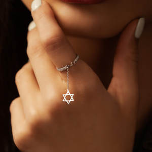 925 ayar gümüş yüzük yahudi takı yıldızı <span class=keywords><strong>David</strong></span> Magen <span class=keywords><strong>David</strong></span> Judaica hanukkah hediye - Product Image 1