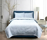Couette en microfibre brodée OEM ODM couvre-lits en usine couvre-lits classique et solide couvre-lit