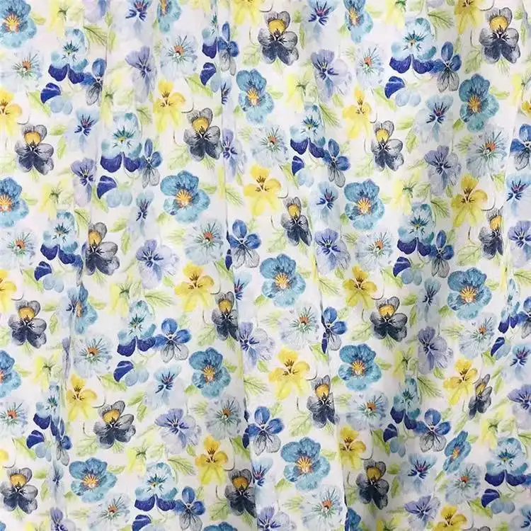 Floral Printed Cotton Fabric Flower Design Printed Shirt Dress Poplin Fabric