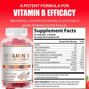 צמחים פרועים תמצית ויטמין b קומפלקס gummies מזון כיתה תוספת אנרגיה עבור שיפור זיכרון מצב הרוח אבקת ארוזה - Product Image 4
