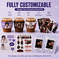 Kit événementiel personnalisé 2026 Kpop pour manchon de tasse B T Jin, en papier et néoprène isolant, avec autocollant photocard, applicable aux concerts
