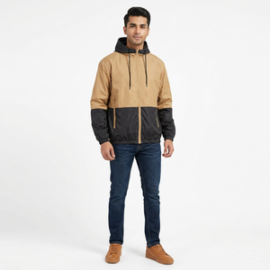 Custom Front Stand Canvas <b>Lightweight</b> Windbreaker <b>Jackets</b> Waterproof Breathable Hooded Outdoor Sportswear <b>Men</b> Women Hiking - Product Image 1