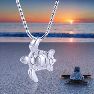 Meeres schildkröte Urne Halskette für Asche Edelstahl Feuer bestattung Schmuck für Frauen Männer Asche Anhänger Andenken Denkmal für Halskette - Product Image 6