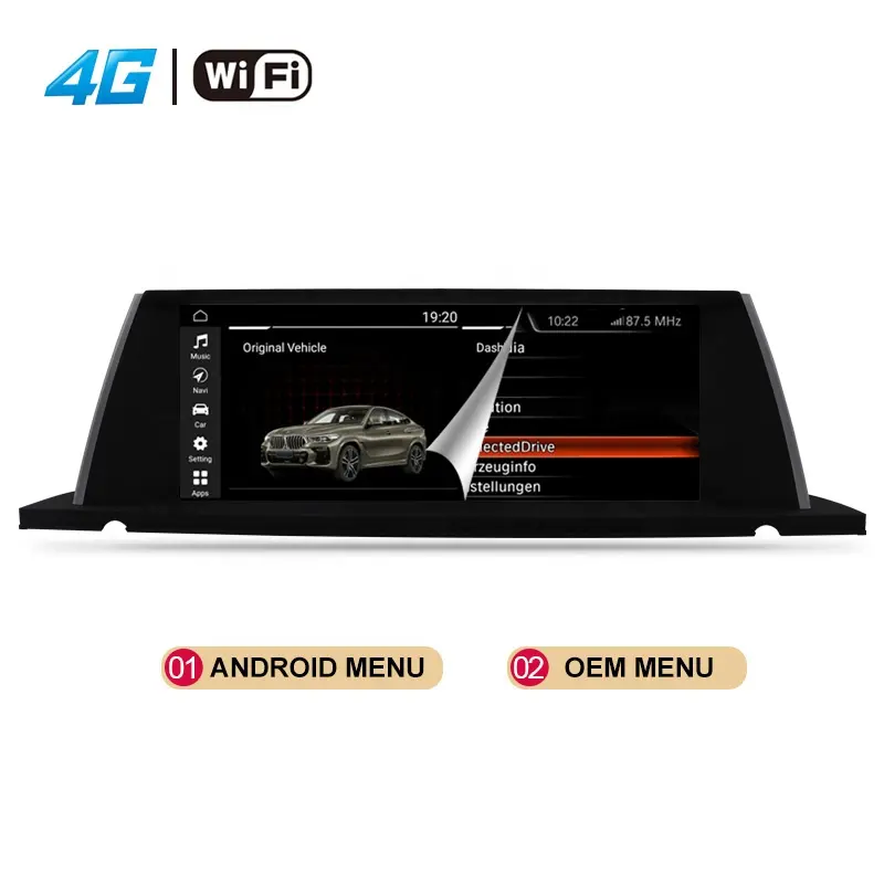 Kit de multimídia automotivo, android 11, 1920*720, upgrade 5 series, gt, carplay, rádio automotivo, cic, nbt, touchscreen, acessórios, peças de carro, f07, android, para bmw