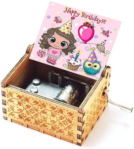 10 designs de boîtes à musique en bois gravées au laser avec manivelle, cadeau d'anniversaire, mélodie Happy Birthday - Product Image 2
