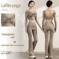 Nouveau style 2026 – Pantalon de yoga bootcut pour femme en nylon, absorbant la transpiration, taille haute, idéal pour le fitness, le Pilates et les activités de plein air