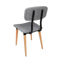 Chaise de salle à manger rembourrée avec cadre en bois de hêtre massif, assise et dossier en tissu confortables, pour bistrot, restaurant, maison