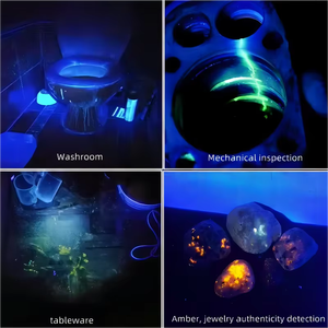 20 Wát 3LED USB có thể sạc lại UV đèn Pin zwb2 bộ lọc màu đen hợp kim nhôm cơ thể IP65 đánh giá cho pet nước tiểu phát hiện - Product Image 5