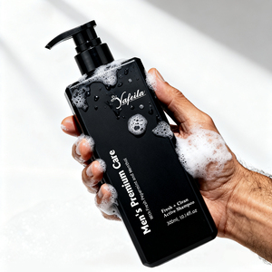 Shampooing <span class=keywords><strong>pour</strong></span> hommes personnalisé avec étiquette personnalisée, parfum frais et rafraîchissant, soin premium <span class=keywords><strong>pour</strong></span> hommes, parfumé à la menthe poivrée et au menthol - Product Image 1
