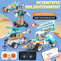 Vente en gros de 330 pièces de voitures robots programmables contrôlées par application, version vocale BC-105, 12 en 1, briques de construction pour enfants
