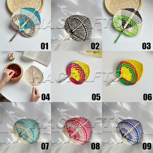 Éventails faits à la main en feuilles de palmier et de jonc de mer, tissés à la main, prix d'usine - Product Image 6