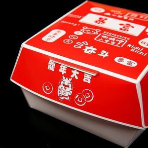 Boîte <span class=keywords><strong>d</strong></span>'emballage pour hamburger en carton biodégradable, imperméable et écologique YBLPAK, conteneur alimentaire à emporter pour les collations et les gâteaux - Product Image 3