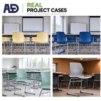 Chaise d'école empilable en plastique PP avec structure métallique pour auditorium