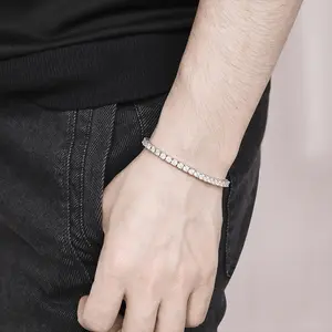 Mode S925 Sterling Silber Moissan ite Tennis Armband Fine Jewelry INS Style Klassisches Design Armband für Frauen