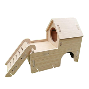 Legno moderno piccolo letto di animali con scivolo criceto labirinto casa di legno e criceto gabbia nascondiglio per gerbilli nani - Product Image 2