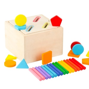 Colorful Toy Montessori <strong>Wooden</strong> Puzzles for Kids Geometric Board <strong>Blocks</strong> <strong>Shape</strong> Sorter <strong>Stacking</strong> Learning <strong>Blocks</strong> Toy - Product Image 1
