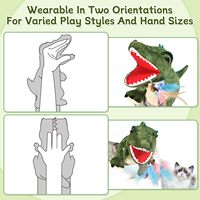 Sarung Tangan Anti Gigitan Kucing, Mainan Interaktif & Boneka Tangan, Boneka Dinosaurus Plush untuk Anak Kucing & Kucing Indoor