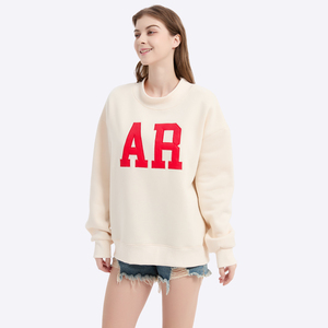 Biểu Tượng Tùy Chỉnh Của Phụ Nữ Quá Khổ Dài Tay Áo Crew Cổ Dệt Kim Áo Thư Thêu Thoáng Khí Mùa Đông Mùa Thu Mặc Giản Dị - Product Image 4