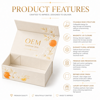 Caja de Regalo de Cartón Reciclable Rígida Plegable Magnética de Lujo con Logotipo Personalizado en Relieve, Caja de Embalaje Cosmético Vacía de Marca Privada