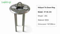 Anneau de fixation Safetrip durable en acier inoxydable 304 pour hélicoptère, utilisé pour l'installation souterraine de hélicoptères sur plateformes d'atterrissage.