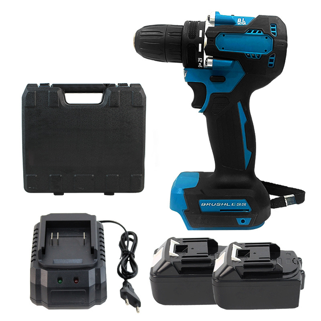 10mm Industrial Grade Cordless Hammer Drill Brushless Lithium-Ion Impact Driver Variable Speed Construction Use Battery Tool