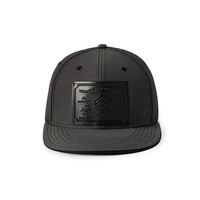Gorra de Béisbol de Visera Plana Gris Oscuro, Gorra Snapback de 6 Paneles, Corona Estructurada, Unisex, Informal, Deportiva