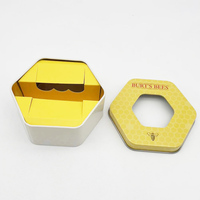 Boîte rectangulaire hexagonale en fer blanc imprimée de logo personnalisé pour emballage de baume à lèvres et de cosmétiques boîtes métalliques pour stockage de rouge à lèvres