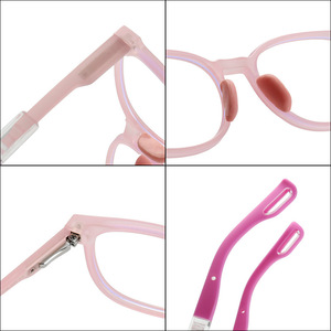 Monture de lunettes ovales anti-lumière bleue tendance pour enfants de 6 à <span class=keywords><strong>12</strong></span> <span class=keywords><strong>ans</strong></span>, en TR90, pour garçons et filles, pour la myopie, couleur unie - Product Image 3
