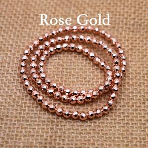 天然石ヘマタイトビーズ ファセットラウンドルーススクエアビーズ ジュエリー製作 DIY ブレスレットネックレスビーズ KCgold - Product Image 6