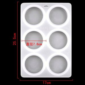 Moule en silicone réutilisable pour la fabrication de gâteaux, bonbons et savons, forme ronde 3D, 6 cavités, fabrication artisanale, OEM/ODM - Product Image 3