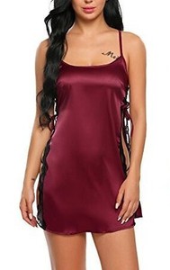 Camisón Erótico Extremo a Precios Económicos, Pijama con Abertura Lateral y Tirantes, Ropa de Dormir, Lencería Sexy de Encaje para Mujer - Product Image 4