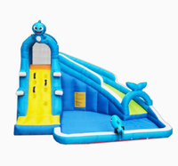 Toboggan aquatique gonflable avec mur d'escalade, pistolet à eau, piscine à jets d'eau, parc aquatique gonflable pour enfants pour jouer en plein air en été