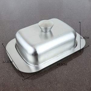 Boîte de rangement écologique en acier inoxydable avec couvercle à beurre, design rectangle moderne pour restaurant, ustensiles de cuisine réutilisables - Product Image 1