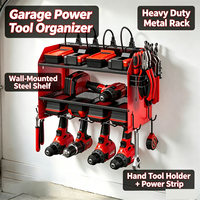 Organisateur mural robuste en acier pour outils sans fil, idéal pour atelier et remise